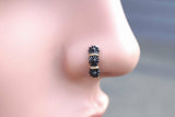 Black Daisy Boho Nose Ring Feather Nose Hoop Nose Piercing