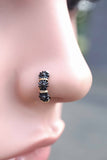 Black Daisy Boho Nose Ring Feather Nose Hoop Nose Piercing