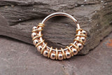 Bali Ball Rose Gold Nose Ring Hoop 20 Gauge