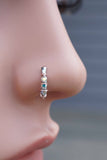 Silver Boho Nose Ring AB Nose Hoop Nose Piercing