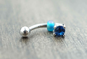 Sapphire Blue Rook Earring Daith Piercing Eyebrow Ring