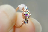 Aurora Borealis Beaded Rose Gold Nose Hoop Nose Ring 20G Nose Ring