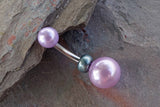 Purple Pearl Belly Button Ring