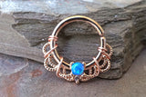 16 Gauge Blue Opal Rose Gold Daith Rook Hoop Ring Daith Septum Hoop