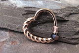 16 Gauge Braided Rose Gold Daith Rook Heart Hoop Ring Daith Septum Hoop