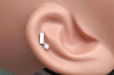 Bar Silver Cartilage Earring Piercing 16g