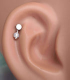 Circle Silver Cartilage Earring Piercing 16g