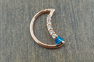 Crescent Moon Rose Gold Septum Ring Rose Gold Daith Piercing Rook Earring Hoop