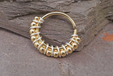 Bali Ball Gold Nose Ring Hoop 20 Gauge