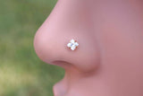 Diamond Square Rose Gold Nose Stud Rose Gold Nose Ring