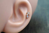 Cross Rose Gold Tragus Earring Piercing 16g