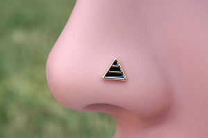 Triangle 14kt Gold Nose Ring Boho L Bend Nose Ring