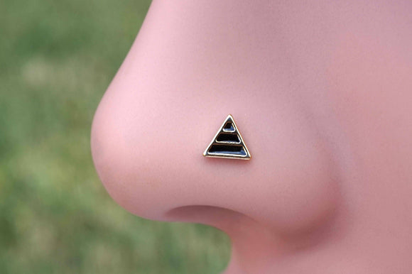 Triangle 14kt Gold Nose Ring Boho L Bend Nose Ring