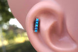 5 Blue Opal Cartilage Earring 16g