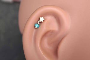 Gold Star Cartilage Earring Tragus Piercing 16g