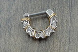 SALE - 14g Clear Crystal Daith Hoop Rook Earring Clicker Septum Clicker Ring