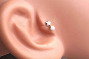 Silver Star Tragus Cartilage Earring Piercing 16g