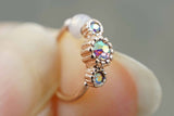 Aurora Borealis Beaded Rose Gold Nose Hoop Nose Ring 20G Nose Ring