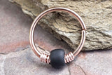 Black 16g 18g 20g Rose Gold Hoop Beaded Hoop Earring Nose Hoop Helix Cartilage Hoop Tragus Hoop