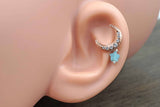 Rose Gold Moon and Star Stud Cartilage Earring Piercing 16g