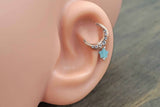 Rose Gold Moon and Star Stud Cartilage Earring Piercing 16g