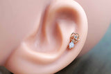 Flower Rose Gold Tragus Earring Piercing 16g