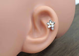 White Daisy Flower 16g Cartilage Tragus Helix Earring