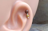 Cherry Rosewood Wood Cartilage Earring Tragus Helix Piercing