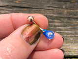 Rose Gold Opal Belly Ring Blue Opal