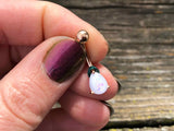 White Opal Belly Ring Rose Gold