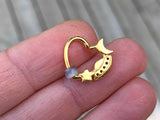 Star Moon Spaceship Gold Daith Earring Rook Piercing Hoop