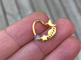 Star Moon Spaceship Gold Daith Earring Rook Piercing Hoop