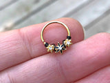 Elegant Floral Gold Daith Earring Rook Piercing Hoop