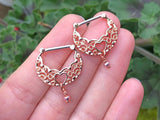 Filigree Heart Rose Gold Nipple Clicker Nipple Ring Nipple Piercing