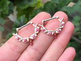 4 Pink Crystal Rose Gold Nipple Clicker Nipple Ring Nipple Piercing