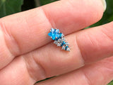 Sparkly Blue Shooting Star Stud Cartilage Earring Piercing 16g