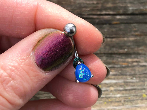 Blue Opal Belly Ring