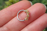 Gold Daisy Boho Cartilage Helix Hoop Ring Gold Rook Daith Hoop