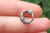 Man in the Moon Silver Daith Earring Rook Piercing Hoop