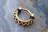 16g Gold Lotus Mandala Daith Earring Clicker Rook Earring Tragus Hoop