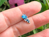 Sparkly Blue Shooting Star Stud Cartilage Earring Piercing 16g