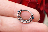 16 Gauge Hematite Daith Piercing Hoop Ring Daith Clicker Septum Hoop Clicker