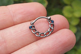 16 Gauge Hematite Daith Piercing Hoop Ring Daith Clicker Septum Hoop Clicker