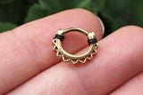 16g Gold Lotus Mandala Daith Earring Clicker Rook Earring Tragus Hoop