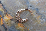 16g Rose Gold Crescent Moon Daith Earring Clicker Rook Earring Tragus Hoop