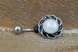 Short Belly Ring - Quartz Belly Button Ring - Gift For Teens - Gift under 15