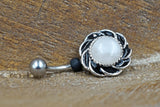 Short Belly Ring - Quartz Belly Button Ring - Gift For Teens - Gift under 15