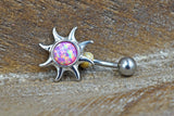 Opal Belly Button Rings Pink Opal Sun Belly Button Jewellery