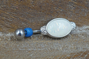 Sparkly White Confetti Belly Button Ring