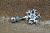 Sparkly Silver Snowflake Belly Button Rings - Winter Belly Button Ring